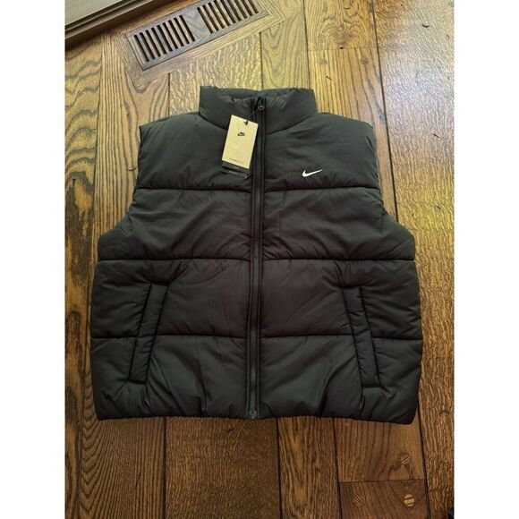 Nike Women’s Sportswear Classic Puffer Vest Black Size Large FZ5922-010 NWT - Picture 1 of 6